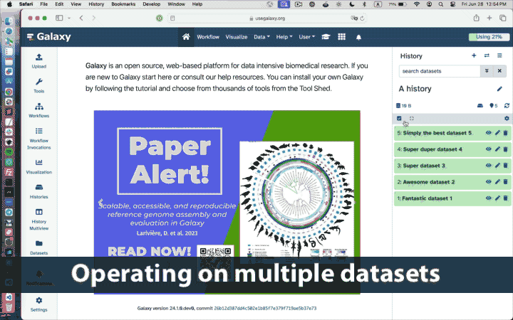 Operating on multiple datasets