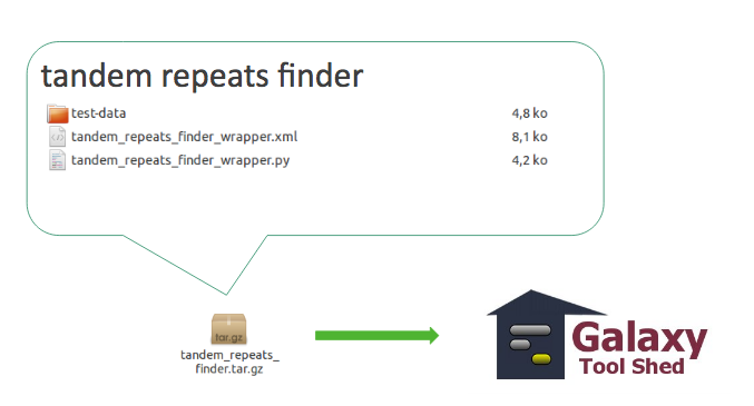 tool folder with python script, xml, and test-data is put in an archive and uploaded to the TS.