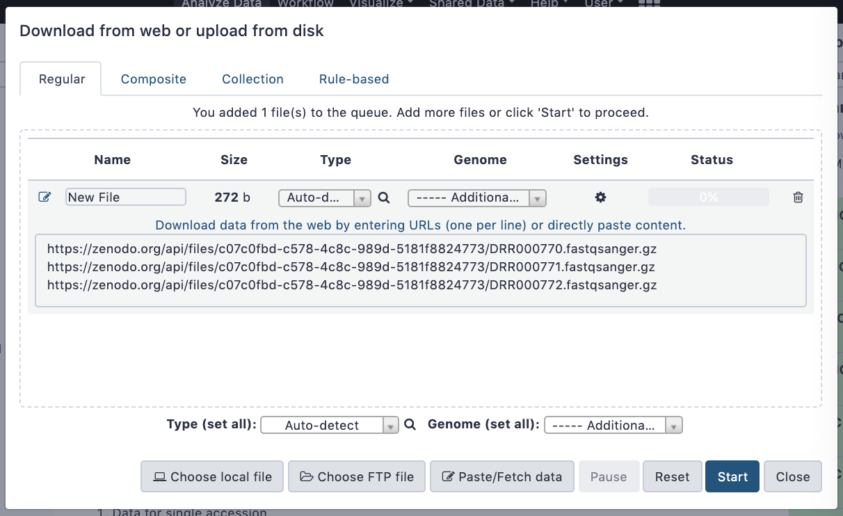 Select Paste/Fetch data